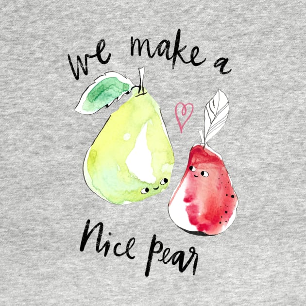 “We make a nice pear” - punny fruit in red and green by Maddyslittlesketchbook